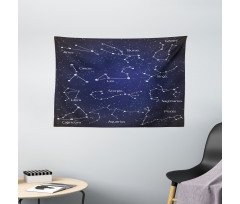 Zodiac Doodle Art Wide Tapestry