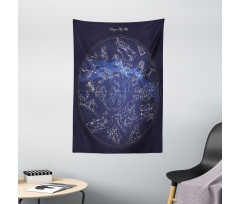 Antique Sky Map Tapestry