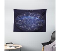 Antique Sky Map Wide Tapestry