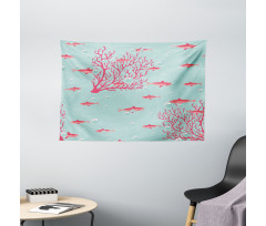 Fishes Coral Reef Aquatic Wide Tapestry