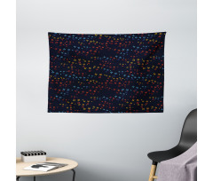 Vibrant Stars Flowers Wide Tapestry