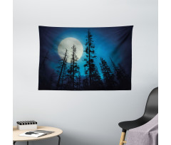 Spooky Forest Moon Wide Tapestry