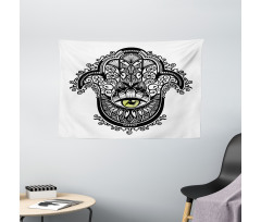 Vivid Swirled Floral Wide Tapestry