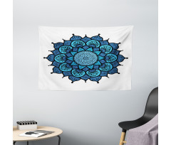 Vintage Folk Flower Wide Tapestry