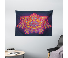Geometric Tibetan Mandala Wide Tapestry