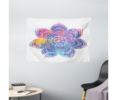 Vivid Colored Lotus Wide Tapestry