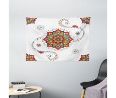 Lotus Inspired Swirled Wide Tapestry