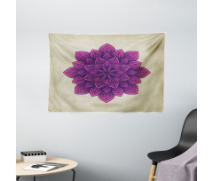 Purple Retro Motif Wide Tapestry