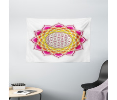Flower of Life Lotus Vivid Wide Tapestry