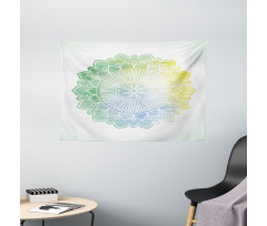 Doodle Watercolor Flora Wide Tapestry