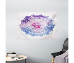 Boho Blossom Watercolor Wide Tapestry