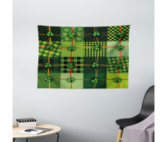 Patchwork Celtic Clovers Wide Tapestry