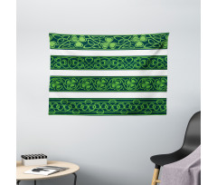 Shamrock Borders Art Wide Tapestry