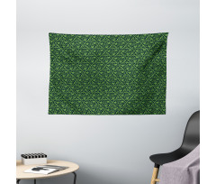 Intricate Clover Twigs Wide Tapestry