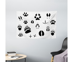 Wildlife Animal Footprints Wide Tapestry