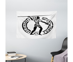 Man Lance Wide Tapestry