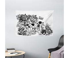 Dogs in Forest Wide Tapestry