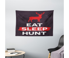 Eat Sleep Hunt Wide Tapestry