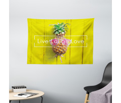 Hipster Fruit Wide Tapestry