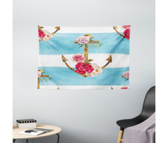 Anchors and Roses Wide Tapestry