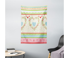 Country Rose Hearts Tapestry