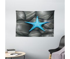 Blue Sea Star Wide Tapestry