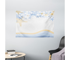 Wavy Ocean Life Wide Tapestry