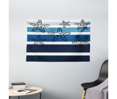 Stripes Starfish Wide Tapestry