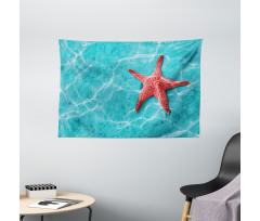 Vivid Blue Water Wide Tapestry