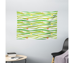 Colorful Wavy Bands Wide Tapestry