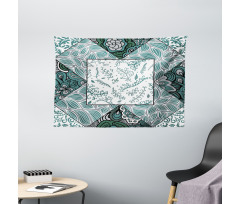 Leaves Chevron Flower Mix Wide Tapestry