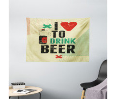 Love Beer Grunge Hand Wide Tapestry