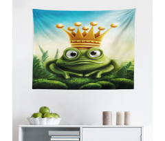 Kral Mikrofiber Geniş Duvar Halısı Yeşil Kurbağa Prens