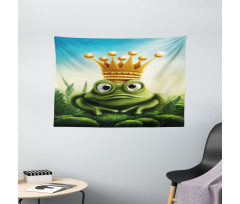 Frog Prince on Moss Stone Wide Tapestry