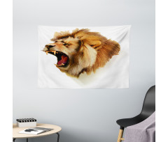 Roaring Fierce Lion Head Wide Tapestry