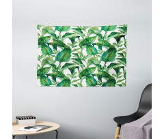 Watercolored Banana Tree Wide Tapestry