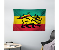 Judah Lion Rastafari Flag Wide Tapestry