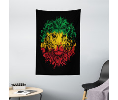 Grunge Lion Head Portrait Tapestry