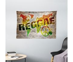 World Map Reggae Words Wide Tapestry