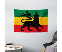Judah Lion Reggae Flag Wide Tapestry