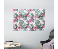 Spring Blooms Boho Style Wide Tapestry