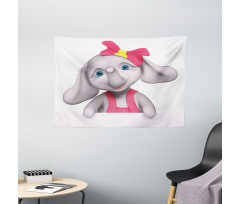 Smiling Girl Wide Tapestry