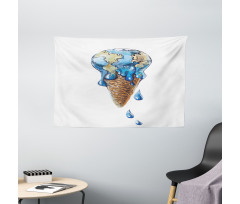 Globe Planet Earth Flavor Wide Tapestry