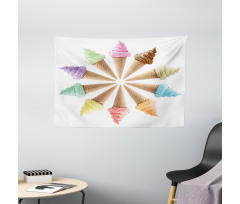 Ice Cream Row Wide Tapestry
