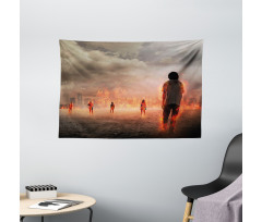 People in Flame Wide Tapestry