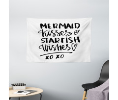 Mermaid Kiss Starfish Words Wide Tapestry
