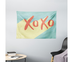 Pop Art Style Retro Vibrant Wide Tapestry