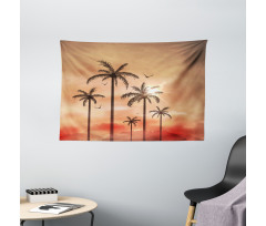 Palms Dramatic Sky Wide Tapestry