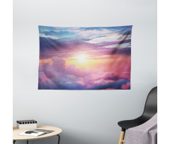 Surreal Sky Fluffy Clouds Wide Tapestry