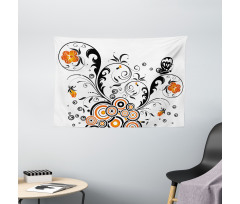 Circular Petals Butterfly Wide Tapestry